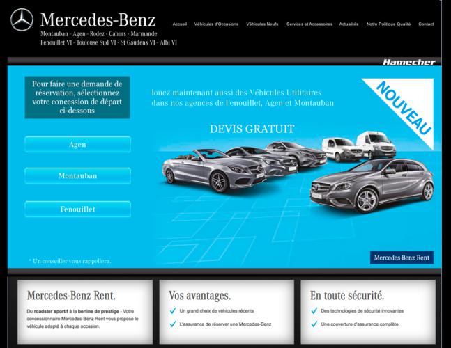 Réalisation d'un site internet pour Mercedes-Benz Hamecher